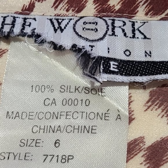 The Work vintage leopard print 100% silk short sleeve blouse - Picture 6 of 6